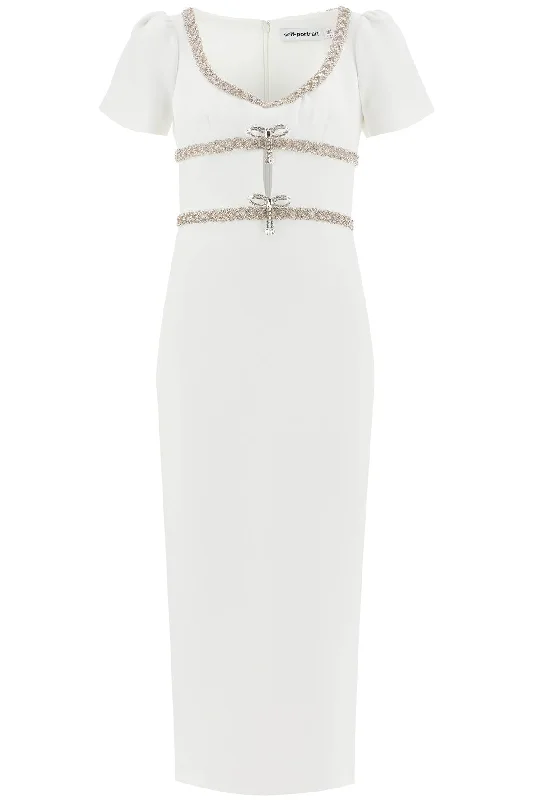 ""diamond midi dress in crepe PF24 161M W WHITE