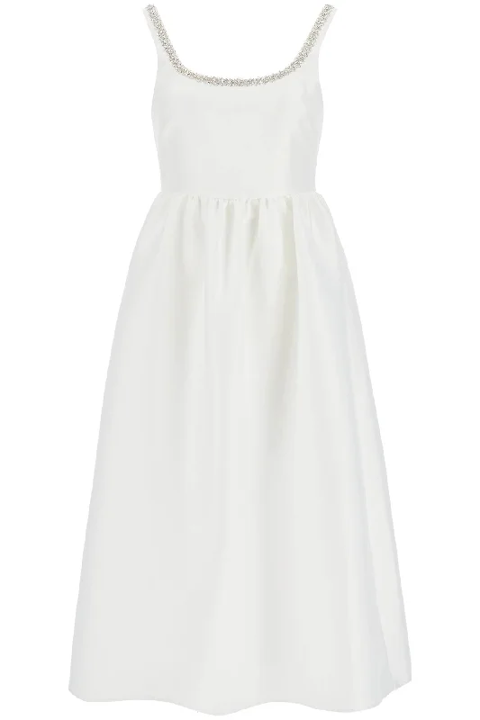 ""diamond taffeta midi dress PF24 096M W WHITE