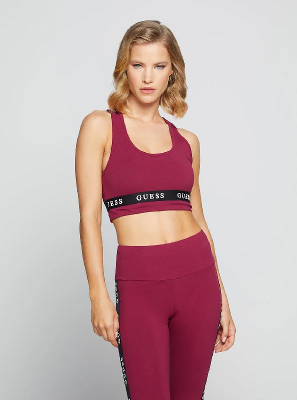 Eco Purple Aline Active Logo Crop Top