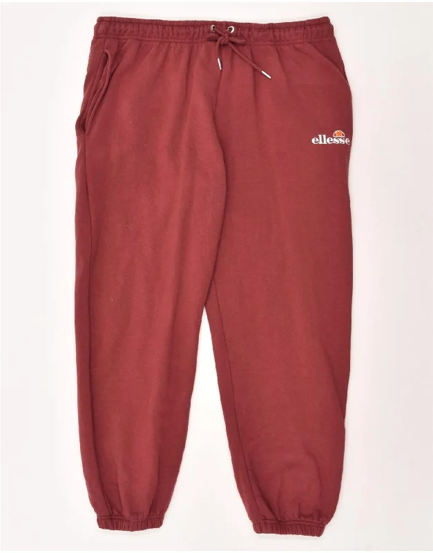 ELLESSE Womens Tracksuit Trousers Joggers UK 18 XL Maroon Cotton