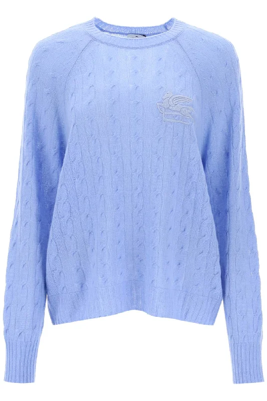 Etro cashmere sweater with pegasus embroidery 12793 9200 LIGHT BLUE