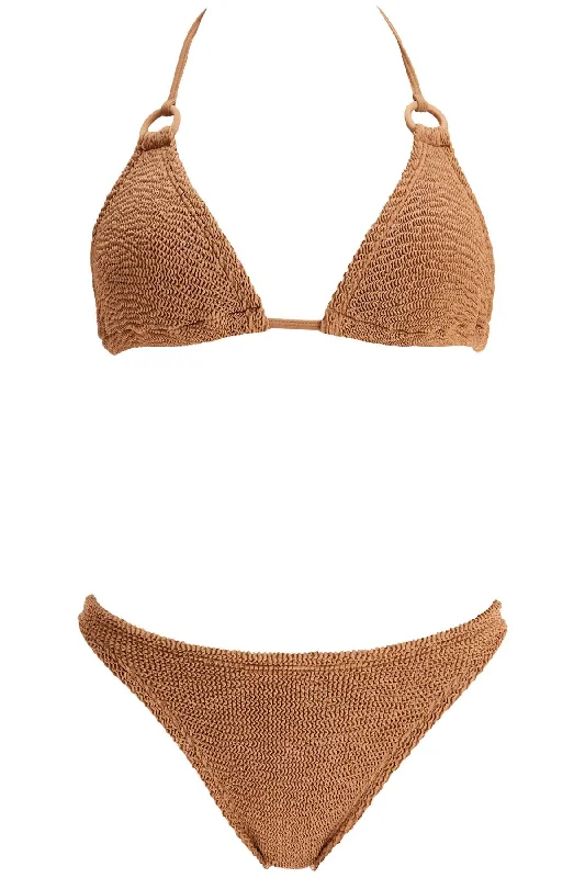 eva bikini set for EVA BIKINI M METALLIC CRINKLE METALLIC COCOA