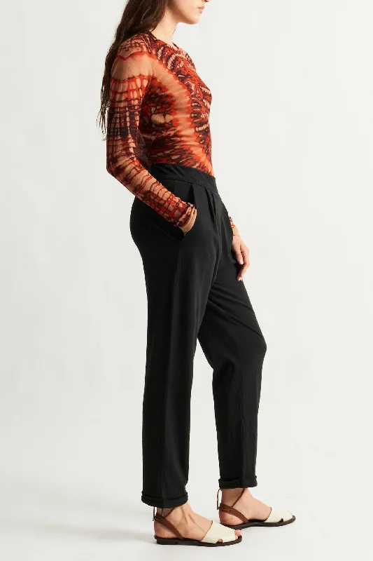 Black Easy Cuff Pant