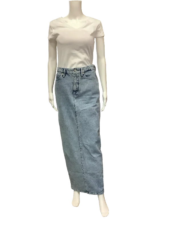 Good American Jean Skirt Maxi Blue Pencil Denim Size: 4/27