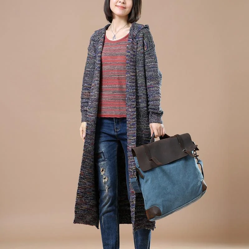 Gray long woman knit cardigans oversize coats