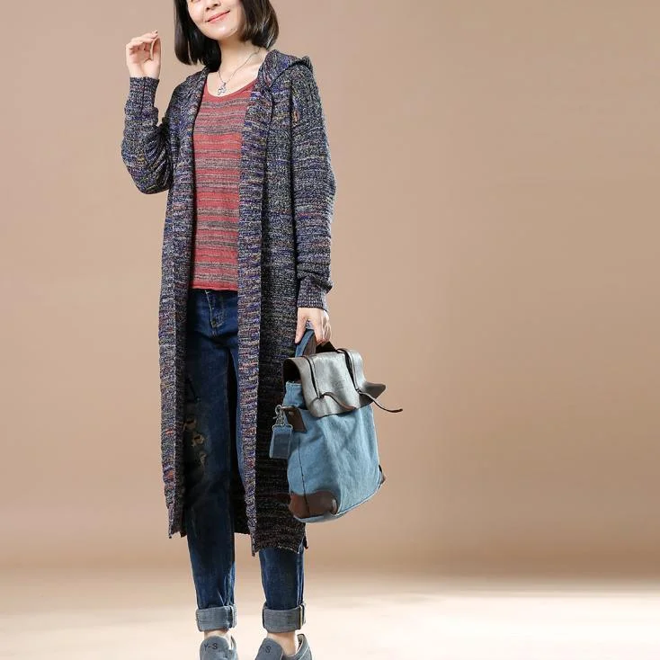 Gray long woman knit cardigans oversize coats