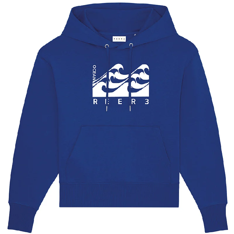 UNISEX HOODIE ""CARE ABOUT OCEAN"" IN BLUE