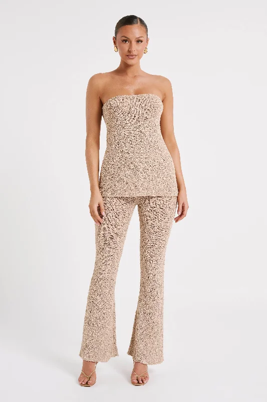 Irma Strapless Boucle Top - Wheat