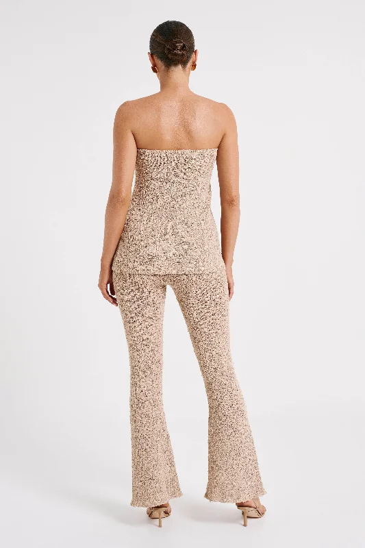 Irma Strapless Boucle Top - Wheat