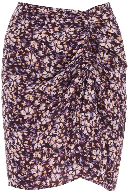 Isabel marant etoile angelica viscose mini skirt JU0101FA A3J33E PURPLE ORANGE