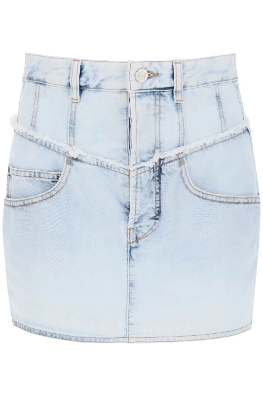 Isabel marant narjis denim mini skirt JU0117FB B1H09I LIGHT BLUE