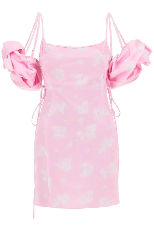 Jacquemus la robe chouchou slip dress with detachable sleeves 233DR077 1488 PINK