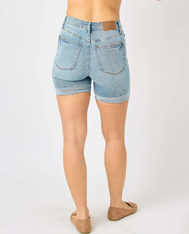 Judy Blue High Waist Tummy Control Cool Denim Shorts