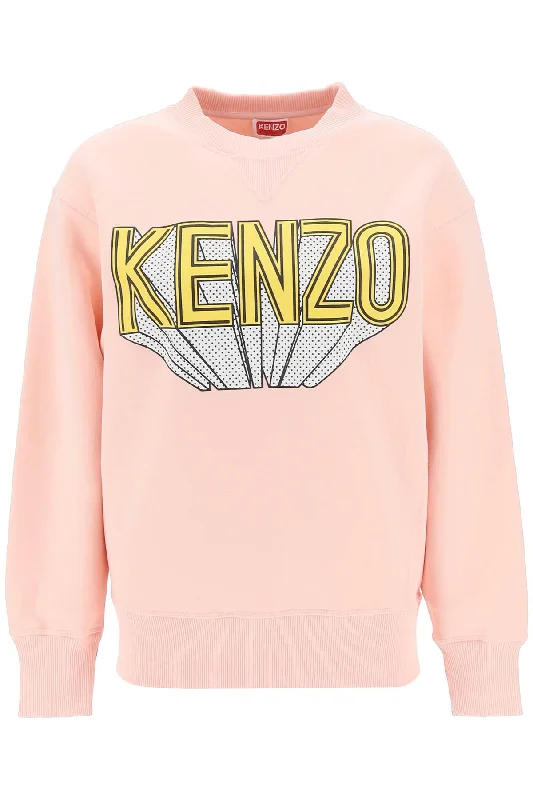 Kenzo 3d-printed crew-neck sweatshirt FD62SW0514MB ROSE CLAIR