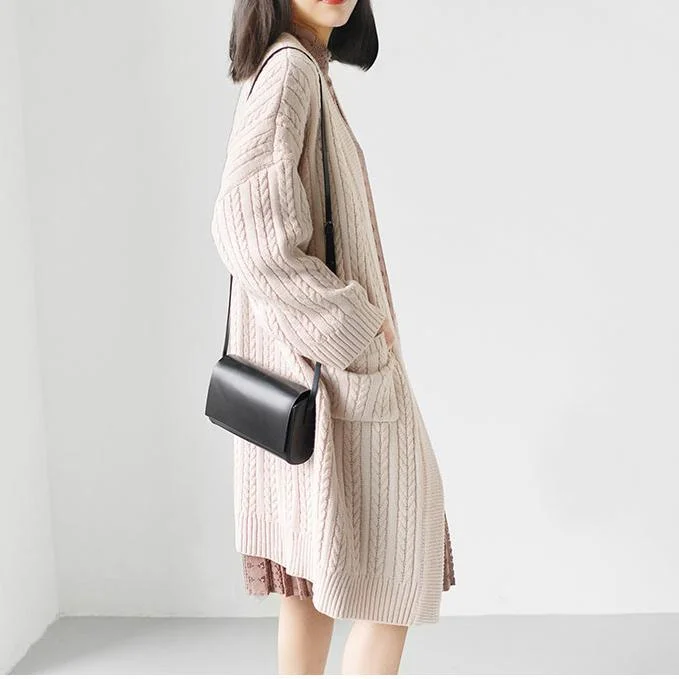 light purple knit jacket long coats oversize casual outwear