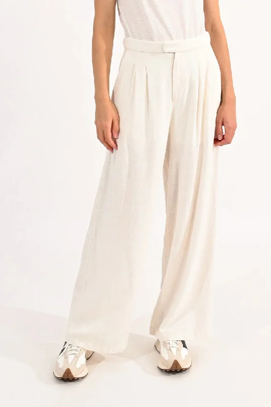 Linen Blend Wide Leg Pants