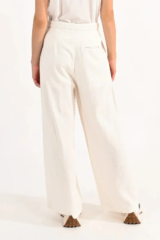 Linen Blend Wide Leg Pants