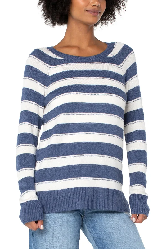 Liverpool Raglan Novel Stripe Sweater