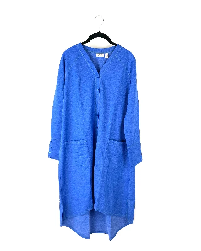 Blue Button-up Cardigan - Size 6-8