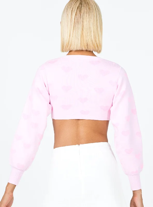 Love Galore Cropped Cardigan Pink