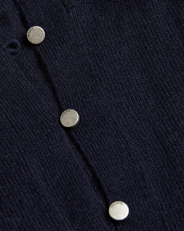 Maralou Sweater With Tie Bow Detail At Neck Navy