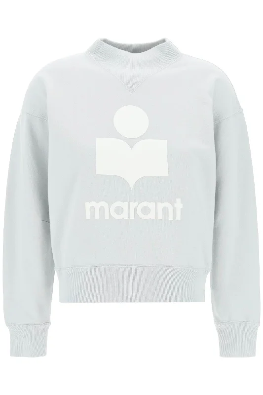 moby sweatshirt with flocked logo SW0003FA A1M07E LIGHT BLUE ECRU