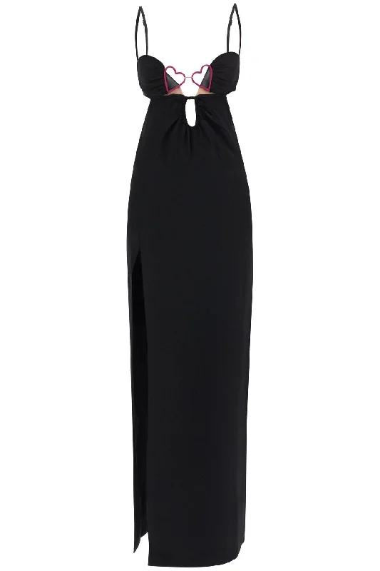 Nensi dojaka long dress with heart detail DR132 BLACK