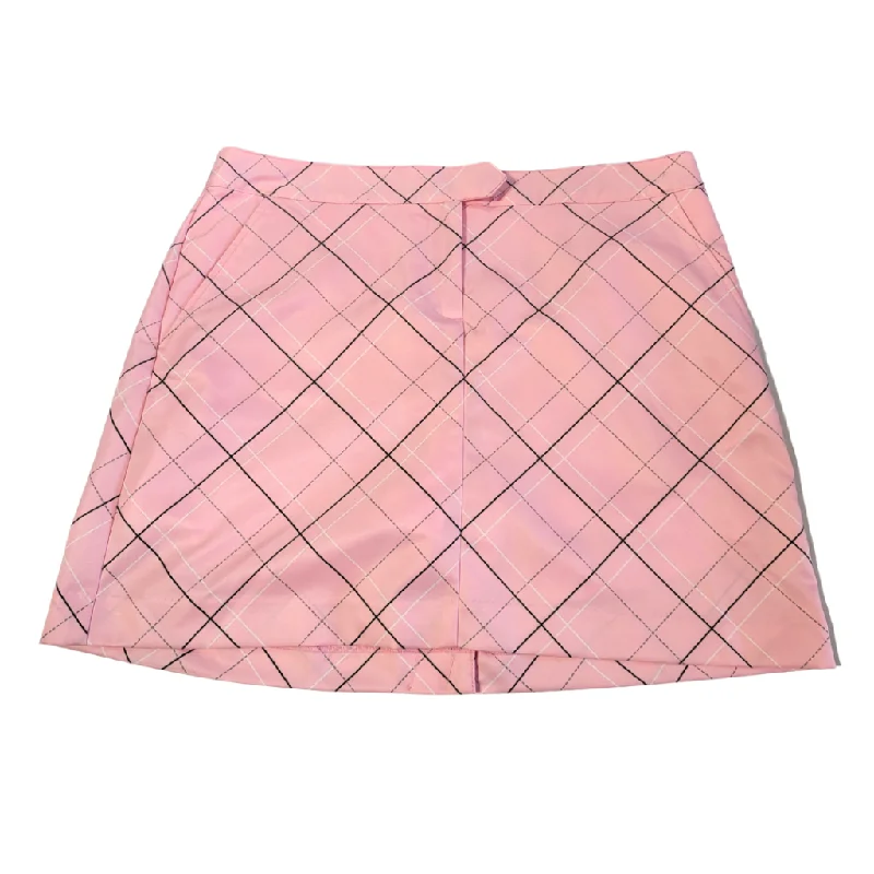 New Izod Perform Pink Plaid Skort Size 8 MSP $58