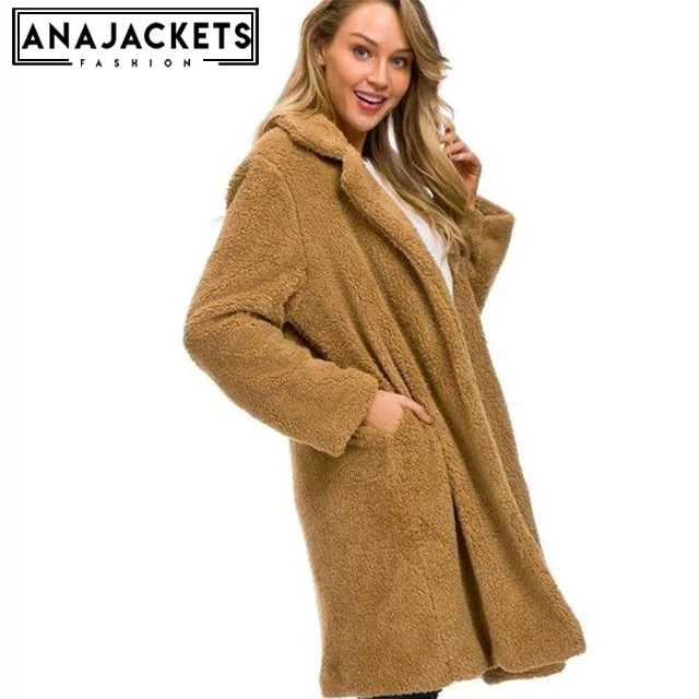 New Winter Fluffy  Faux Fur Coat Jacket