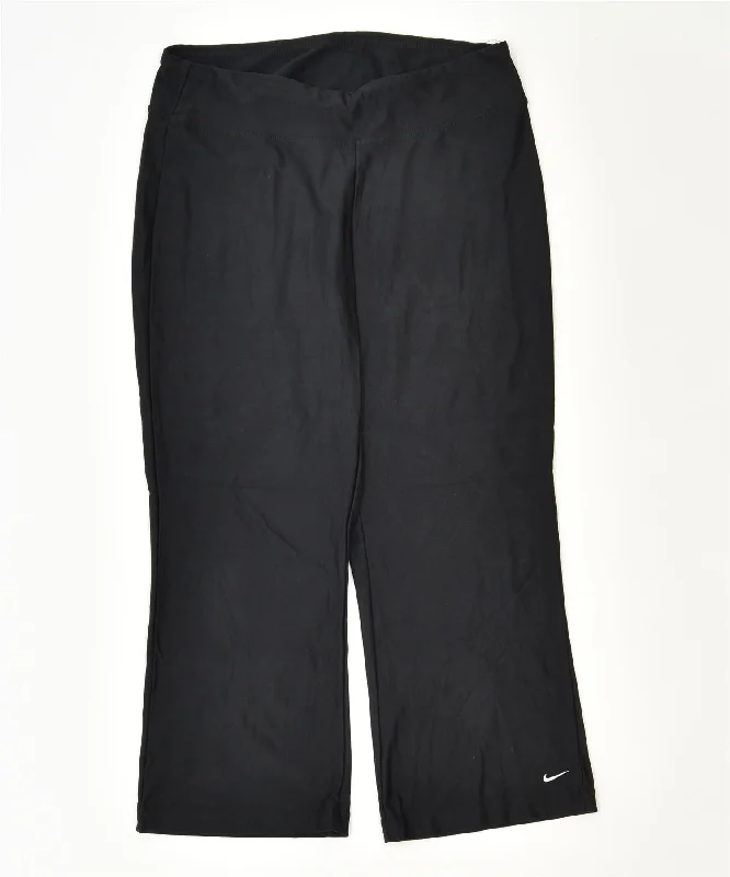 NIKE Womens Capri Tracksuit Trousers US 4/6 Small Black Polyester Sports