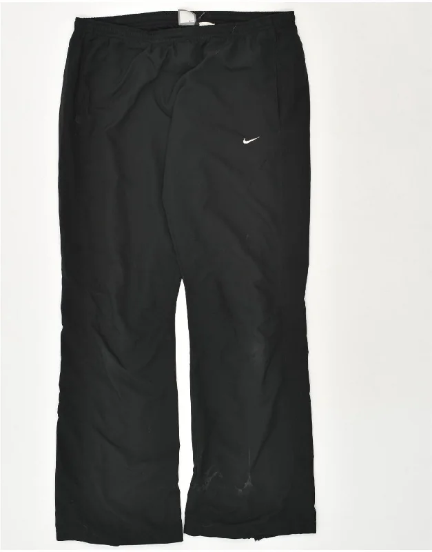 NIKE Womens Tracksuit Trousers UK 12 Medium Black Polyester