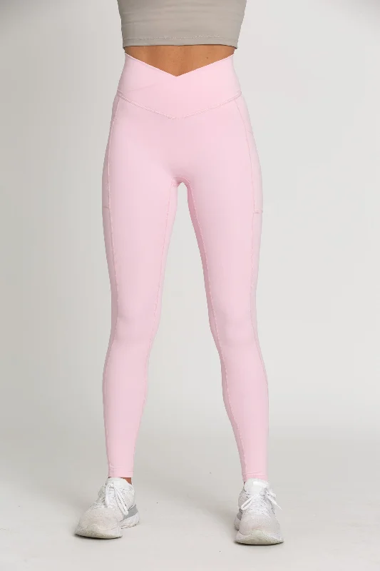 Pastel Pink Seamless Crossover Leggings