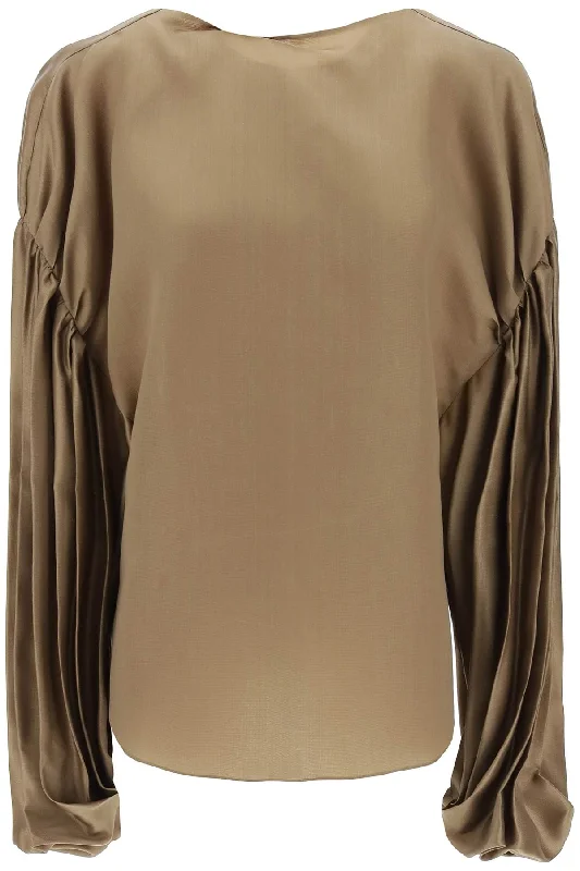 ""quico blouse with puffed sleeves 2324386 W386 TOFFEE