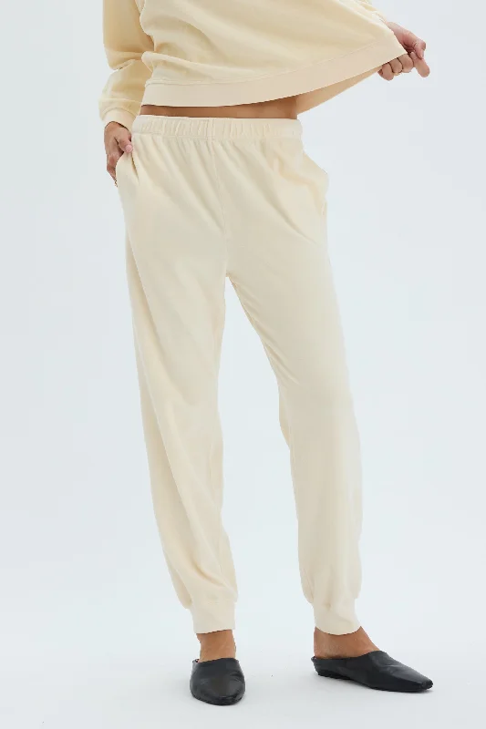 Velour Sand Muse Jogger