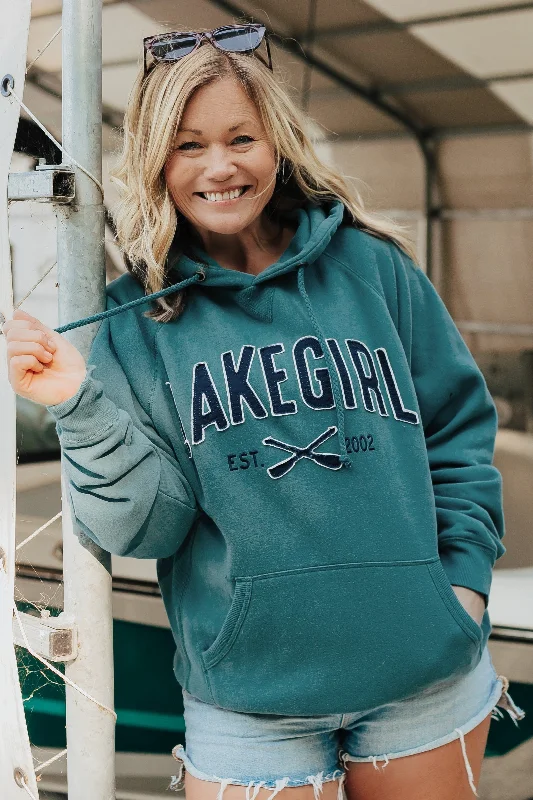 Sanded Fleece Hooded Sweatshirt in Dark Teal