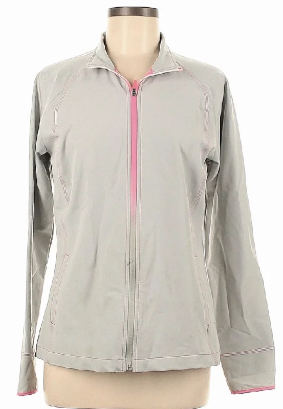 Slazenger Light Gray Full-Zip Jacket w/ Pink Zipper Size M MSP$70