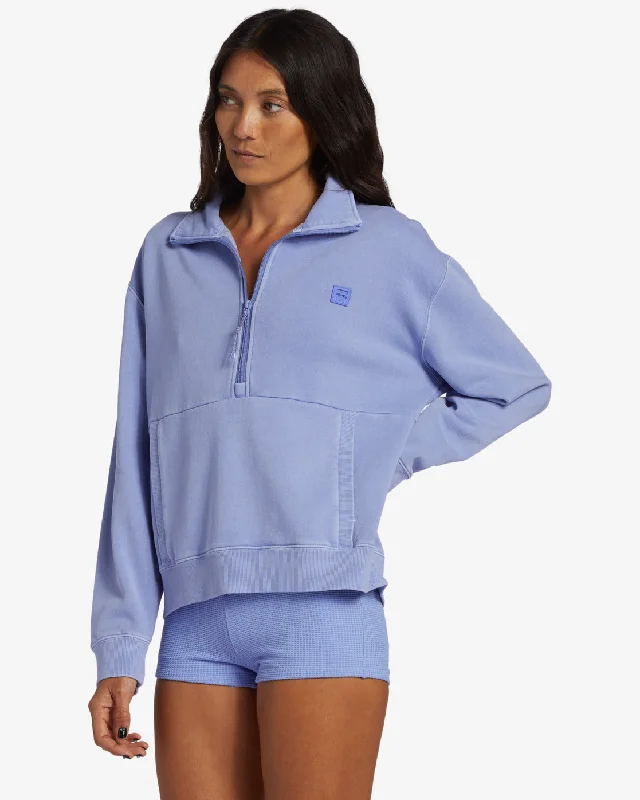 Stay On The Path Half-Zip Sweatshirt - Cosmic Blue