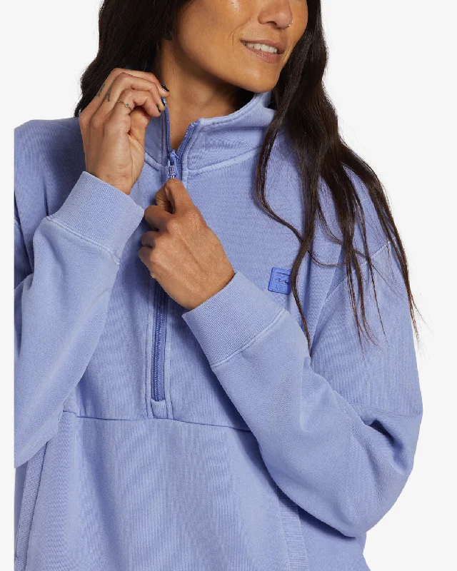 Stay On The Path Half-Zip Sweatshirt - Cosmic Blue