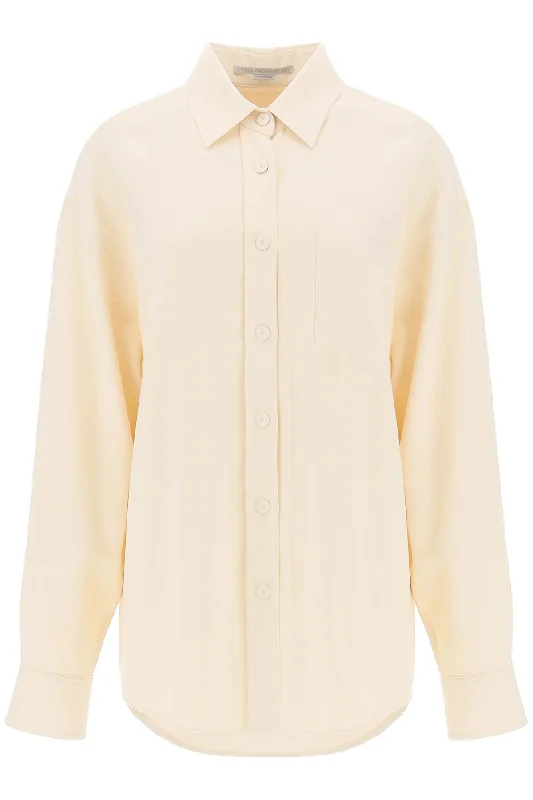 Stella mccartney oversized shirt in crepe jersey 620044 3DU300 GESSO