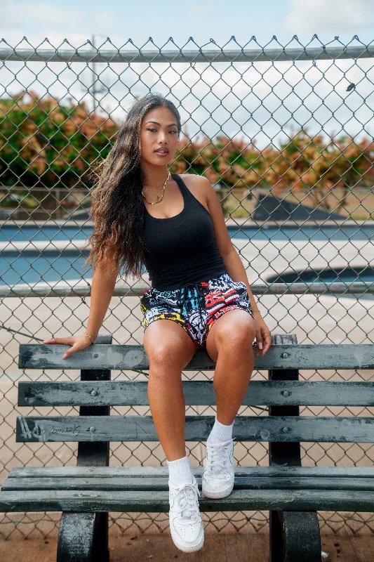 STICKERBOMB WOMEN'S MESH SHORTS