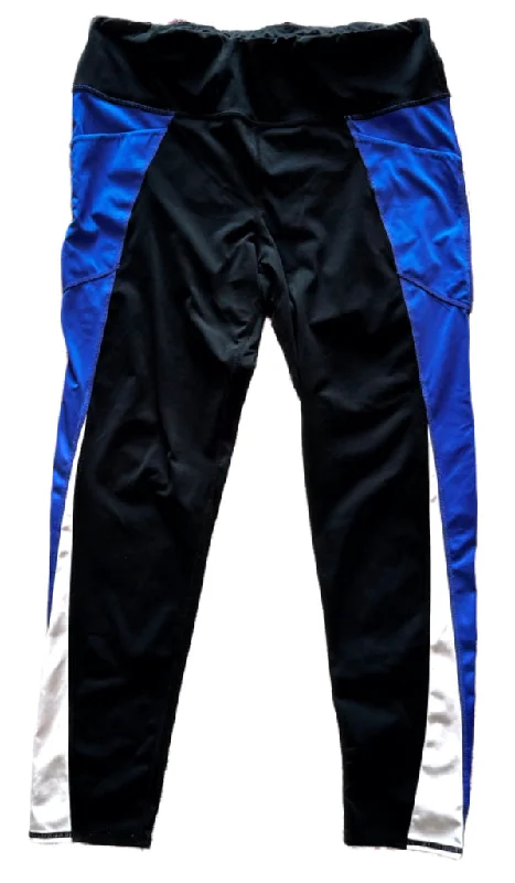 Tail Activewear Black Leggings w/ Royal & White Inserts