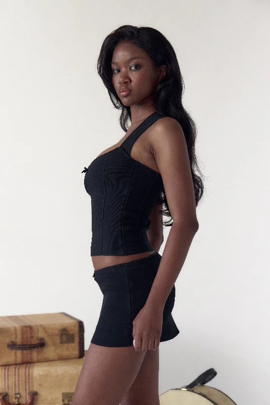 The Knit Halter Top Noir