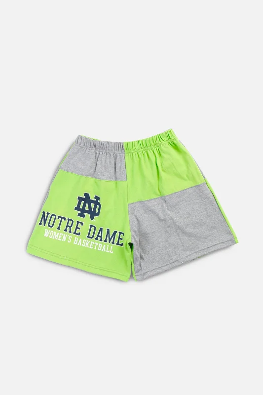 Unisex Rework Notre Dame Basketball Patchwork Tee Shorts - M