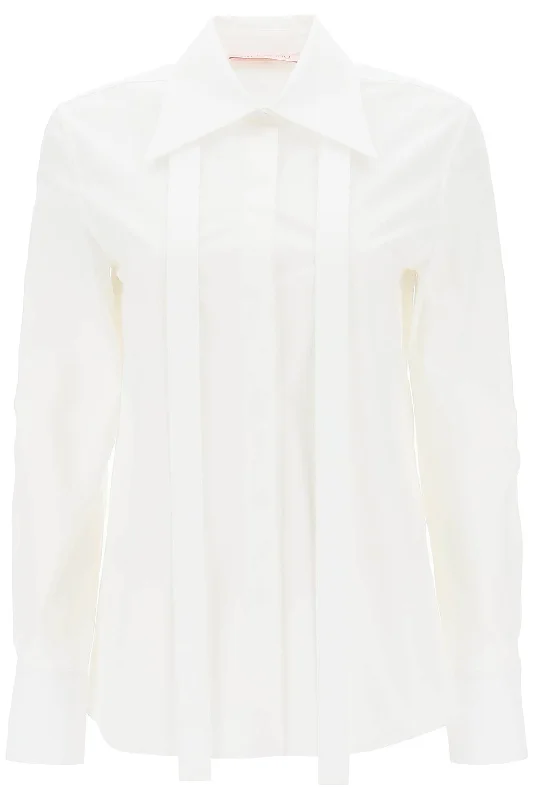 Valentino garavani cotton poplin shirt 3B3AB5905A6 BIANCO OTTICO