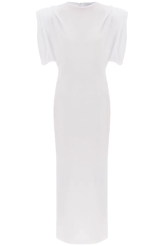 Wardrobe.nyc midi sheath dress with structured shoulders W5041R13 WHITE