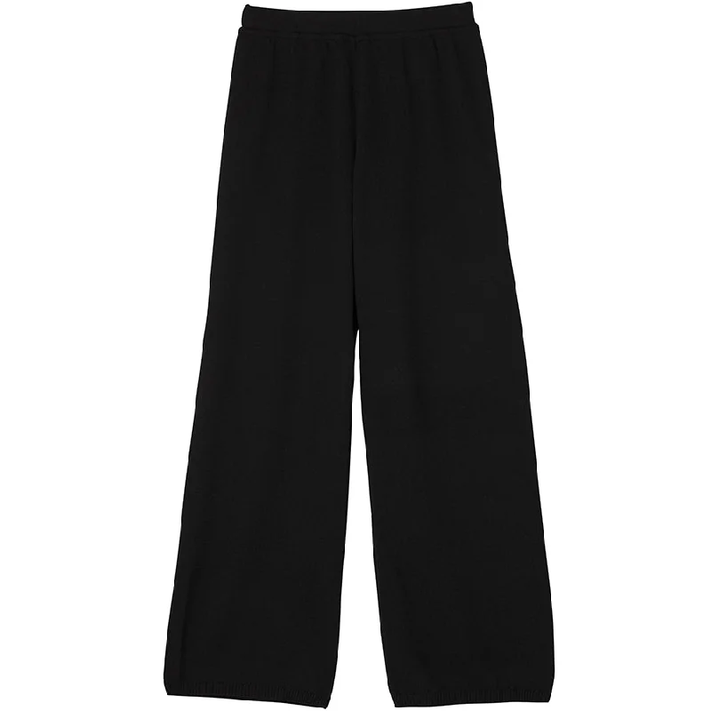 WIDE MERINO WOOL PANTS IN BLACK