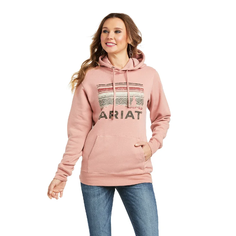 10037580 Ariat Women's REAL Graphic Logo Hoodie Ash Rose