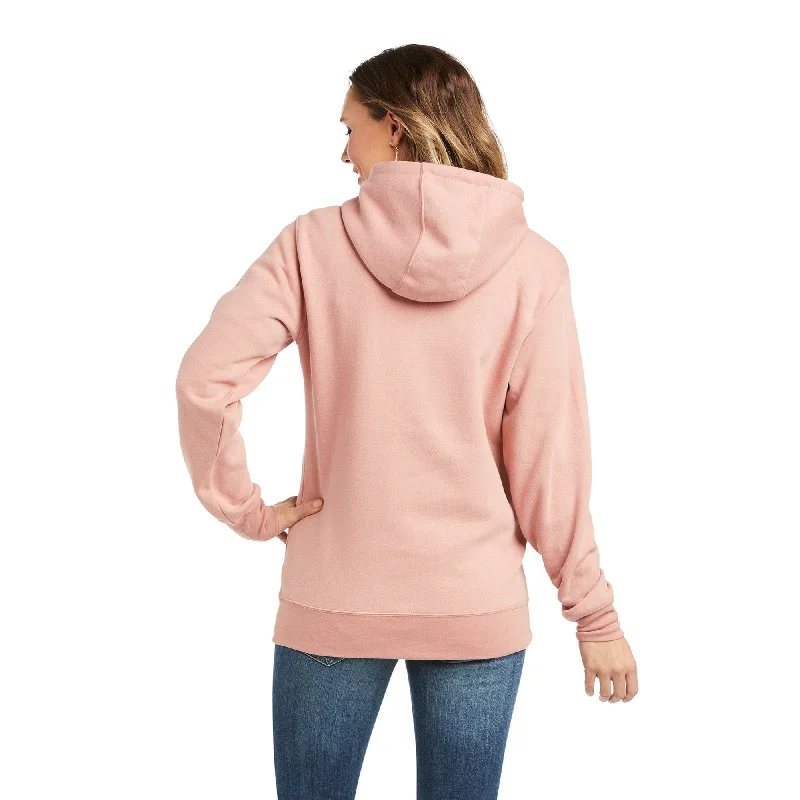 10037580 Ariat Women's REAL Graphic Logo Hoodie Ash Rose