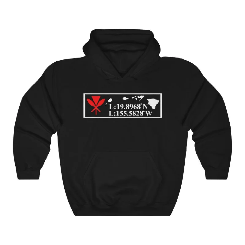 Hawaii GPS Longitude Latitude Unisex Heavy Blend™ Hooded Sweatshirt