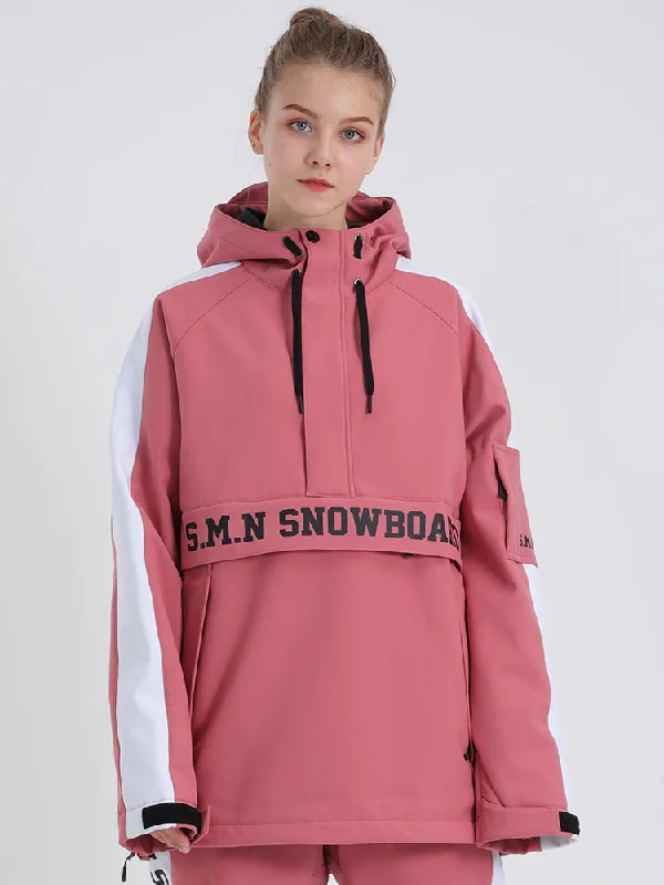 SMN Women's New Pink Ski Suit Windproof And Waterproof Winter Jacket Outdoor Warm Hoodie Sweater Snowboard Clothes